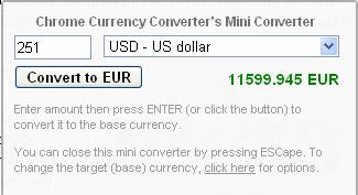 Chrome Currency Converter Chrome Currency Converter