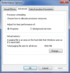 Optimize Virtual Memory Windows7 Optimize Virtual Memory Windows7