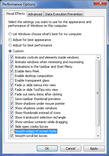 Optimize Windows 7. settings or let Windows 7