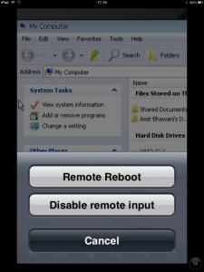 Remote Reboot PC iPad
