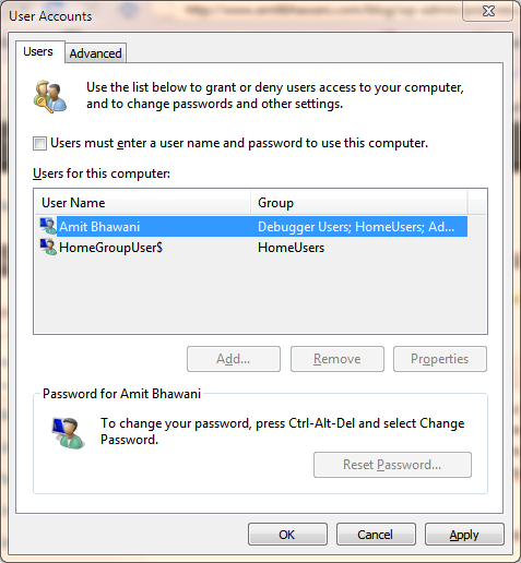 Windows7 User Accounts Logins Windows7 User Accounts Logins