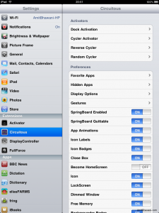 Circuitous iPad Activators Preferences