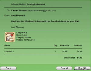 Send Gift App iTunes