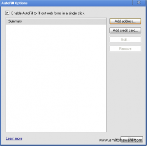 Autofill on Google Chrome