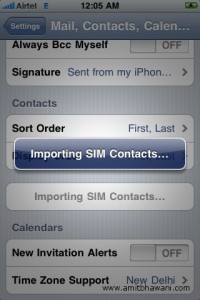 iPhone Importing SIM Contacts