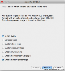 redsnow options