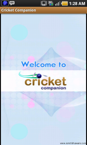 Cricket Companion Welcome Page
