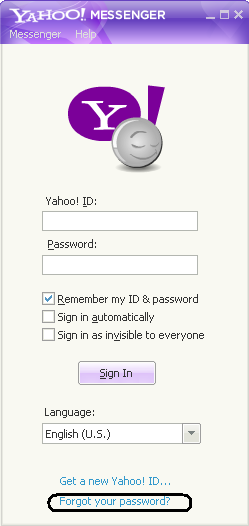 how to change password for yahoo messenger